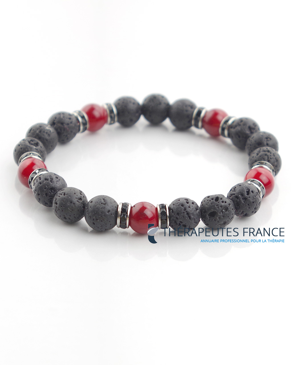 Bracelet diffuseur pierre de lave & corail