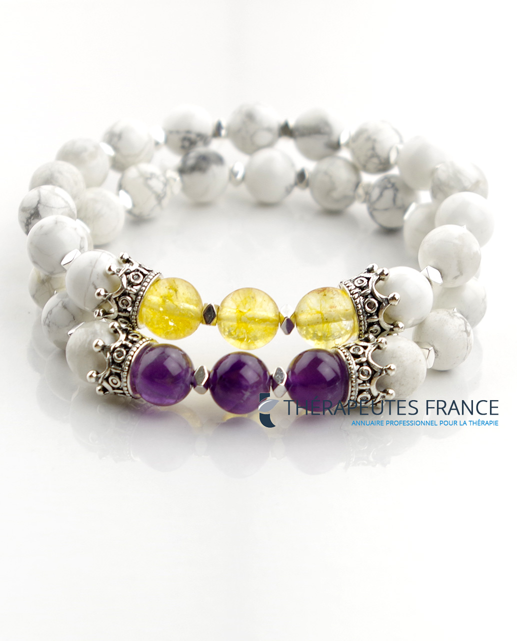 Bracelet howlite & citrine