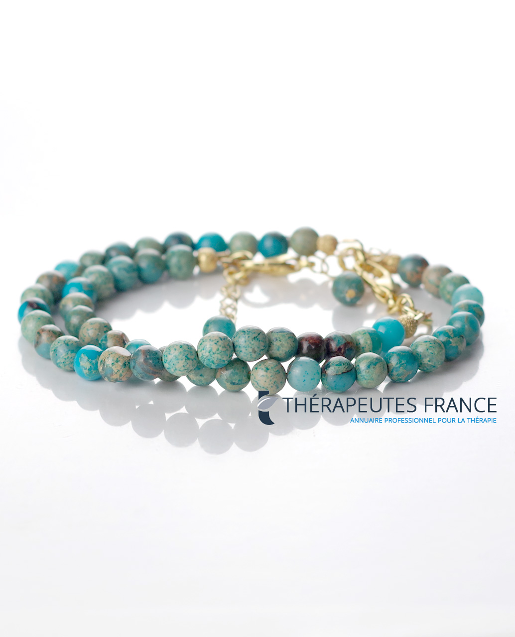 Bracelet en jaspe aqua terra
