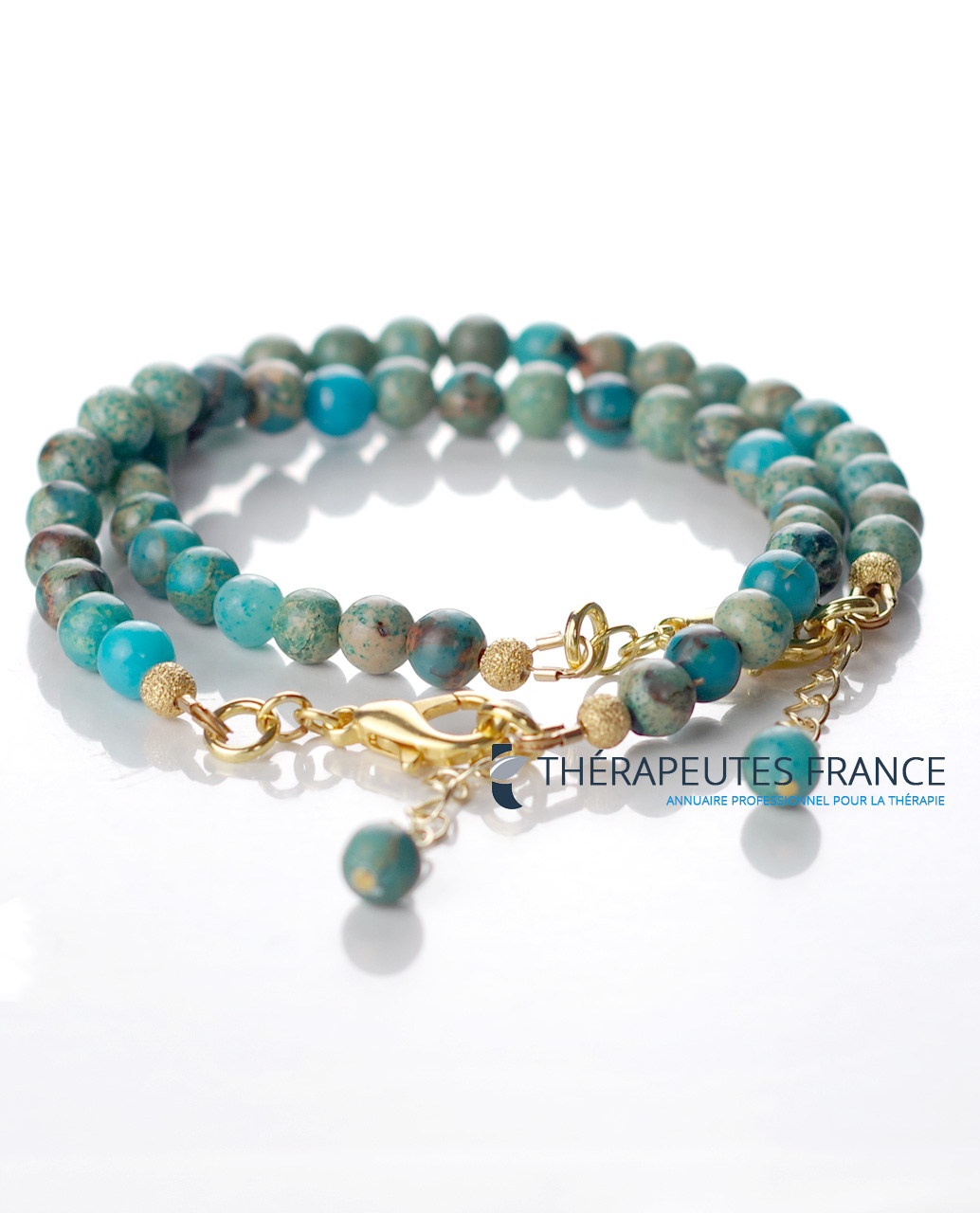 Bracelet en jaspe aqua terra