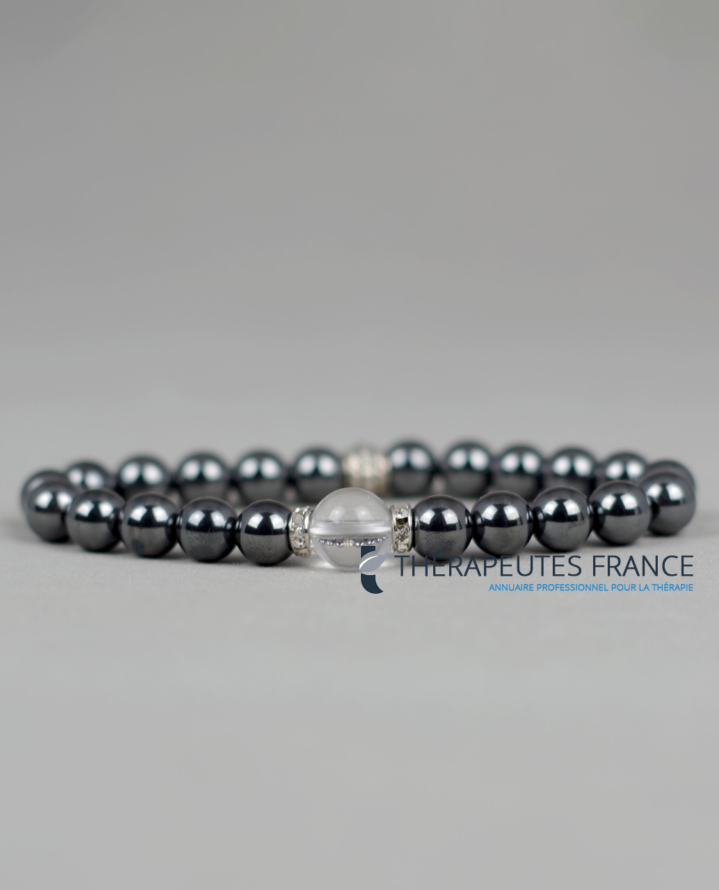 Bracelet en hématite & cristal de roche