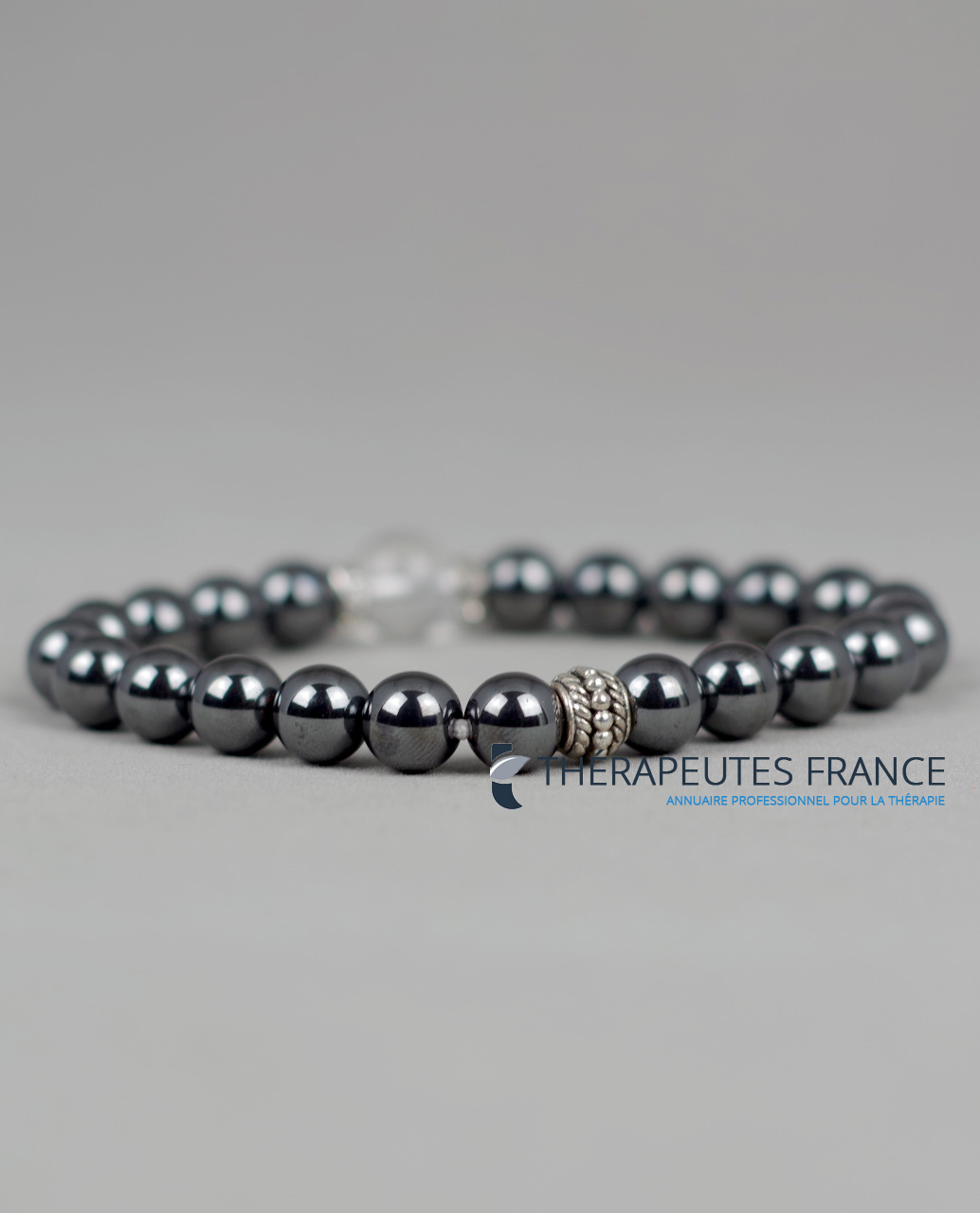 Bracelet en hématite & cristal de roche