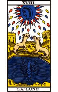 tarot de Marseille la lune 18 tarot de Marseille la lune 18