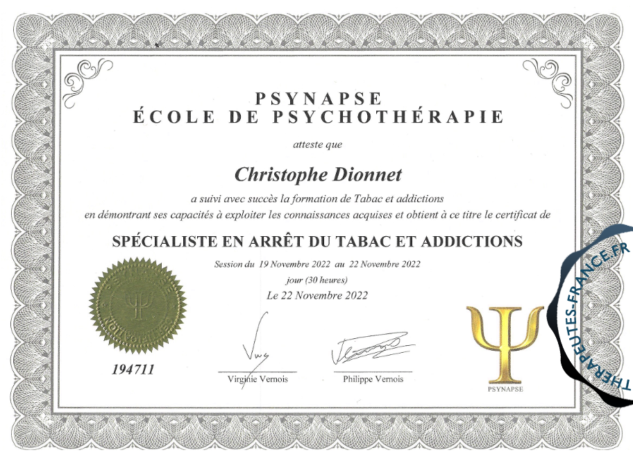 sp&eacute;cialiste en arret du tabac et addictions