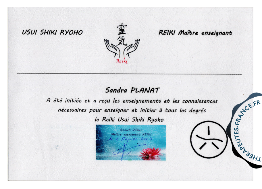 Ma&icirc;tre Reiki Usui 