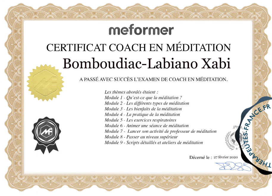 Coach en m&eacute;ditation