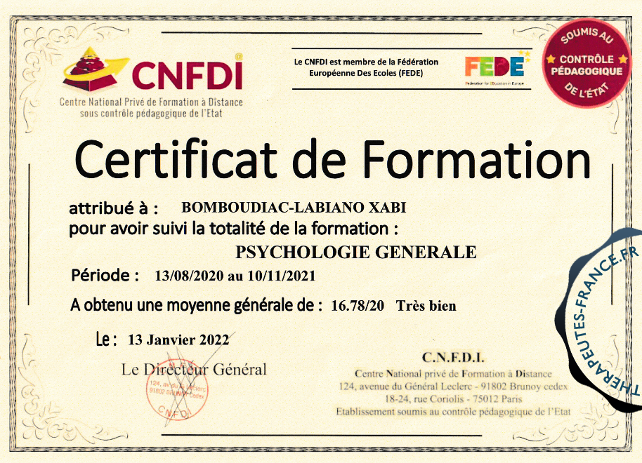 Psychologie G&eacute;n&eacute;rale