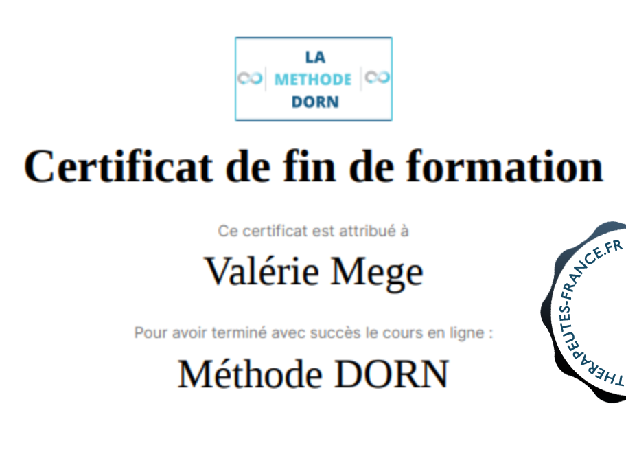 Ost&eacute;oth&eacute;rapie m&eacute;thode Dorn