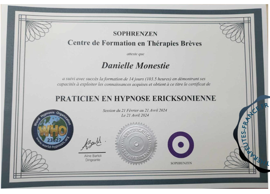 Praticienne hypnose ericksonienne