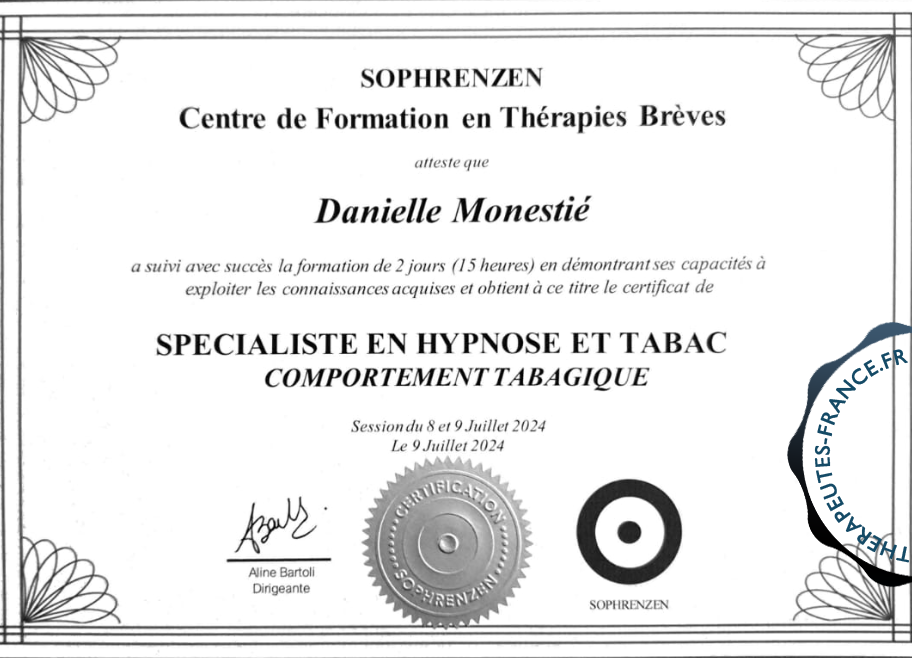 Sp&eacute;cialiste en hypnose et tabac